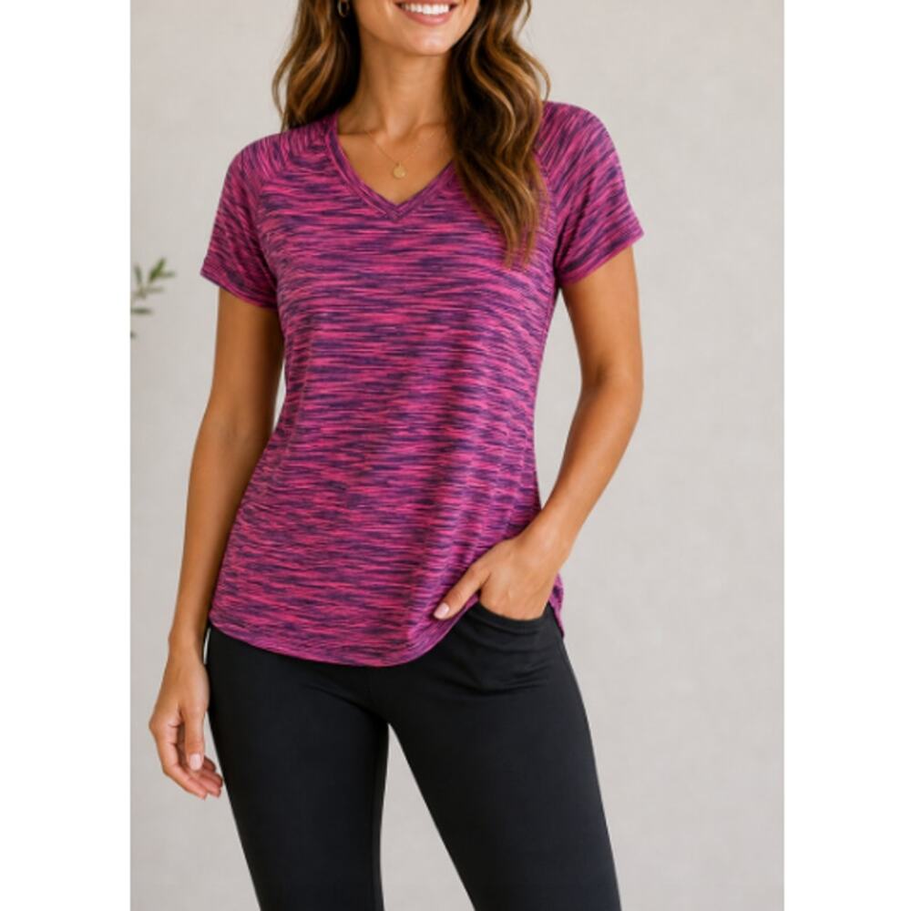 Athletic Collection by 26 Iternational Women's Short Sleeve V-Neck Tee Size 26 M